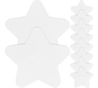 10pcs Star Shaped Cotton Painting Boards for Students and Artists | Blank White Surface, Smooth Rounded Edges, Density Board Core, for Oil and Acrylic Creation