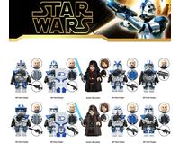 (10PCS Star Wars - A) 30PCS Star Wars Clone Trooper Obi-Wan Anakin Skywalker MiniFigures Toys Fit Lego