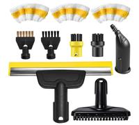 10pcs Steam Cleaner Accessories for Kärcher Steam Cleaner Replacement | Window Nozzle Mouthpiece Nozzle Steam Mop Brush Heads Microfibre Cover Flat & Round Brushes for Kärcher SC1-SC5 Steam Cleaner