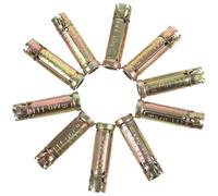 10pcs Steel Concrete Drop in Anchors M8 X 50mm for Solid Masonry | Golden Finish, Easy Installation, Stable Performance, Suitable for Concrete, Brick, Dense Block and Stone