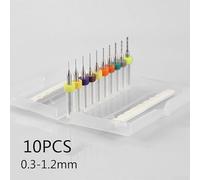 10pcs Steel Drill Bits Set 0 3 1 2mm for PCB, SMT, CNC, Composite Board, and Plastic Drilling Tasks