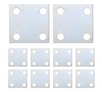 10pcs Steel Square Base Plate, 4 Hole 5mm Weldable Heavy Duty Mount | Pre Drilled Square Design, Smooth Edge, Flat Steel Surface, for DIY Welding Projects and Deck Brackets