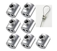 10pcs Steel Wire Rope Clamp Stainless Steel Cable Hanging Clip Double Hole Adjustable Screws Fixed Hardware Accessories(N-20PCS)
