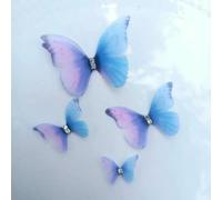 10PCS Stereoscopic Double-Layer Lace Diamond 2-5cm Thin Gauze Butterfly Handmade DIY Face Patches-LC201-1 (4)-3CM