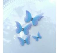 10PCS Stereoscopic Double-Layer Lace Diamond 2-5cm Thin Gauze Butterfly Handmade DIY Face Patches-LC201-1 (2)-5CM