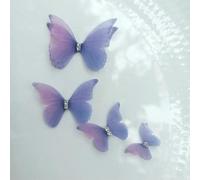 10PCS Stereoscopic Double-Layer Lace Diamond 2-5cm Thin Gauze Butterfly Handmade DIY Face Patches-LC201-1(5)-3CM