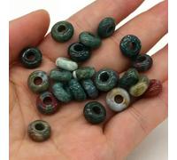 10pcs Stone Beads Abacus Shape Big Hole Loose Beads DIY Necklace Bracelet Accessories 4mm Hole 5 x10mm-India Agate-5x10mm
