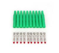 10Pcs Straight Insulated 4mm Male Plug Solder Type DIY Connector BIANMTSW(Green)