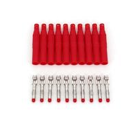 10Pcs Straight Insulated 4mm Male Plug Solder Type DIY Connector BIANMTSW(Red)