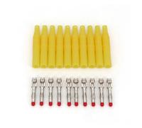 10Pcs Straight Insulated 4mm Male Plug Solder Type DIY Connector MQXFCZUX(Yellow)