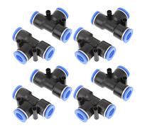 10PCS Straight Push Connectors T-Type Pneumatic Fittings Kit,10MM Tube Joints Quick Connect Disconnect Air Line Quick Connect Fittings for Industrial Automation DIY Projects