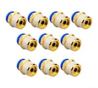 10PCS Straight Push to Connect Fittings, 6mm Tube OD x 14 Inch, Copper and Plastic Components for Secure Connections