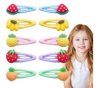 10PCS Strawberry Hair Clips, Mini Metal Snap Hair Clips Cute Fruit Hairpins Side Bang Hair Alligator Clips Hair Accessories for Girls Women