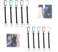 10PCS Stretchy Spiral Keyring with Color Carabiner, Spiral Retractable Coil Key Chain Theftproof Anti with Metal Hooks for Keys, Wallet, Cellphone, and Everyday Useor Men Women and Kids