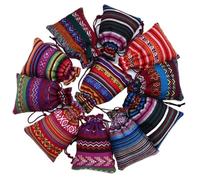 10pcs Stripe Cotton Gift Bag Red Jewelry Drawstring Pouch Bracelet Storage Wedding Candy Wrappling for Laundry, Travel