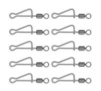 10pcs Strong Copper Swivel Set Speed Pass-through Guide Rings Fishing Lures Rod Line Connector Accessories Fishing Snaps and Rolling