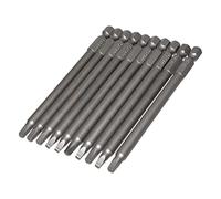 10PCS Strong Screwdriver Bit 100mm SQ2 Screw Driver Bits Set 1/4'' Shank for Poket Hole Jig Screwdriver Bit Set