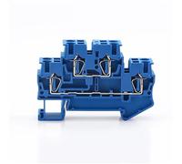 10Pcs STTB-2.5 Din Rail Terminal Block Electrical Wiring Connectors Double Layer Spring Connection Wire Conductors Terminal(BLUE)