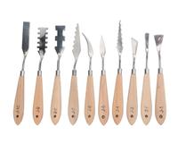 10pcs Stylish Ergonomic Premium Stainless Steel Scraper Set with 10pcs Flexible Palette Oil Painting Spatula Pallet Knife Color Mixing Art Supplies for Oil Canvas Acrylic, (10 Packs)