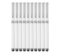 10Pcs Stylus 2 - in - 1 Capacitive Touch Screen Metal Ballpoint Pens, Dual Function Stylus Pen with Writing Tip for All Capacitive Devices, Compact Computer Accessories for Drawing (White)