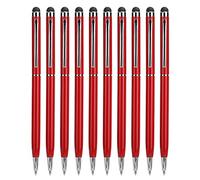 10PCS Stylus Pens, 2 in 1 Ballpoint Pens Touch Screen Pen Tablet Pen Capacitive Stylus Pen Computer Accessories for Phone Tablet (Hard Red)