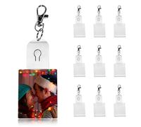 10PCS Sublimation LED Pendant, Heat Transfer Printing Ornament Sublimation Light Blank DIY Acrylic Sublimation Keyring for Xmas Decoration Birthday Festival (Rectangular)