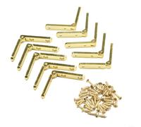 10PCS Support Hinge Set for Wooden Boxes, 90 Degree Zinc Alloy Hinges for Various Furniture Applications (Gold)