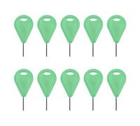 10pcs Surfboard Fin Key for Future, Professional Small Holes Surfboard Fin Hex Key Replacement, Aluminum Alloy and Plastic Surf Fin Key with Rope Hole, Compatible with Dorsal and F (Green)