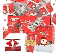 10pcs Surprise Gift Box Explosion For Money Unique Folding Bouncing Cash Explosion Luxury Birthday Christmas Valentine Proposal,Red
