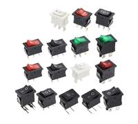 10PCS Switch ON-OFF KCD1 15 * 21mm 2Pin Ship Type Switch 6A 250V 10A 125V 15X21 Rocker Switch Power Switch(4Pin Black)