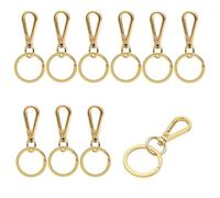 10PCS Swivel Clasps Lanyard Snap Hooks Key Chain Clip Hook Metal Lobster Claw Clasp for Keychain Sewing Jewelry DIY Crafts(Style-A Light Golden)