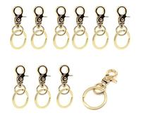10PCS Swivel Clasps Lanyard Snap Hooks Key Chain Clip Hook Metal Lobster Claw Clasp for Keychain Sewing Jewelry DIY Crafts(Style-B Light Golden)
