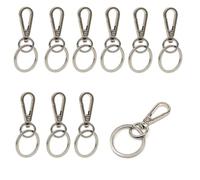 10PCS Swivel Clasps Lanyard Snap Hooks Key Chain Clip Hook Metal Lobster Claw Clasp for Keychain Sewing Jewelry DIY Crafts(Style-A Silver)