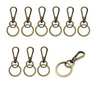 10PCS Swivel Clasps Lanyard Snap Hooks Key Chain Clip Hook Metal Lobster Claw Clasp for Keychain Sewing Jewelry DIY Crafts(Style-A Brass)