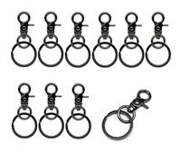 10PCS Swivel Clasps Lanyard Snap Hooks Key Chain Clip Hook Metal Lobster Claw Clasp for Keychain Sewing Jewelry DIY Crafts(Style-B Grey Black)