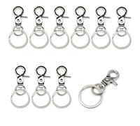 10PCS Swivel Clasps Lanyard Snap Hooks Key Chain Clip Hook Metal Lobster Claw Clasp for Keychain Sewing Jewelry DIY Crafts(Style-B Silver)