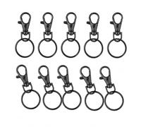 10PCS Swivel Snap Hooks Keyring Clip, Lobster Clasps with 25mm Key Rings | Durable Zinc Alloy, Black Swivel Keychain For Diy Crafts, Bag Charms, Lanyard, Pet Collars, Jewelry Making, Key Organisation