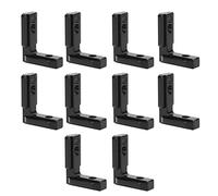 10Pcs T Slot L Shape Carbon Steel Interior Corner Connector Joint Bracket, Inside Connector Extension Hardware Supplies, - Plated Rust - for Aluminum Extrusion Pro (3030)