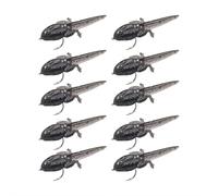 10pcs Tadpole Shaped Soft Lures with Hooks, Floating Artificial Fishing Bait, Realistic Swimbaits for Freshwater Fly Fishing