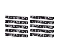 10pcs Tags Jewelry Watch Numeral Pricing Sign Blocks Adjustable Counter Tags Labels Set for Retail Winery Display Cubes Blocks Adjustable Window Counter Display Stand Sign