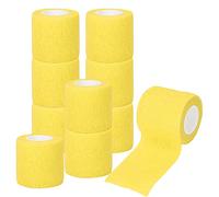 10pcs Tattoo Grip Tape, Multifunction Disposable Self Adhesive Elastic Bandage Shockproof Anti Slip Tattoo Handle Straps(yellow)