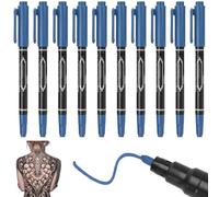10Pcs Tattoo Markers for Skin, Double-Headed Henna Pen, Skin Markers for Tattoos with Thick & Fine Tip, Smooth & Safe Marking Pen
