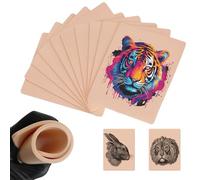10Pcs Tattoo Skin 3MM - LEEYUKA Thick Tattoo Fake Skin Double Sides 7.4x5.6" Blank Tattoo Practice Skin Silicone Tattoo Eyebrow Skins For Beginner And Experienced Tattoo Artist…