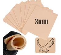 10Pcs Tattoo Skin 3MM - Urknall Fake Skin Blank Tattoo Practice Skin Double Sides Fake Skin Tattoo for Beginners and Tattoo Artists Tattoo Supplies