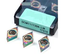 10PCS TCMT110208 DCMT070204 CCMT060204 LM TF918 External Turning Tools Carbide Inserts CNC Lathe Cutter Blade(DCMT11T304-LM TF918)