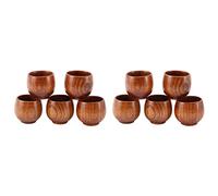 10Pcs Tea Set Small Wooden Cup Small Cup Green Wooden Cup with Natural Wood Wine Cup Wooden Tea Cup
