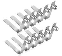10PCS Tent Pole Spring Clips, Tent Pole Push Button Spring Clips Stainless Steel Kayak Paddle Spring Snap Clips Spring Button Clips Locking Tube Pin for Camping Kayak Paddle Tent Pole(Silver)