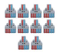 10pcs Terminal Blocks 2 inlet 6 Outlet Electric