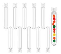 10pcs Test Tubes 12 * 75mm Plastic Sample Test Tubes，Clear Plastic Test Tubes with Caps Gift Tubes with Caps for Scientific Experiments, Halloween, Christmas, Scientific Themed Kids Birthday Party