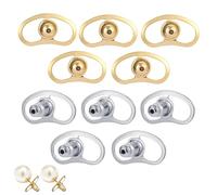 10PCS The Earring Lifters for Droopy Ears Gold and Silver Pig Nose Shape Earring Backs Lifters Replacement Locking Earring Back Lifters for Droopy Ears and Studs Heavy Earrings Backs